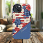 Personalized Stars, Stripes & Petals Tough Magnetic MagSafe Case, Patriotic Cover, Floral Design, Durable Protection, Gift for Her, Summer Vibes