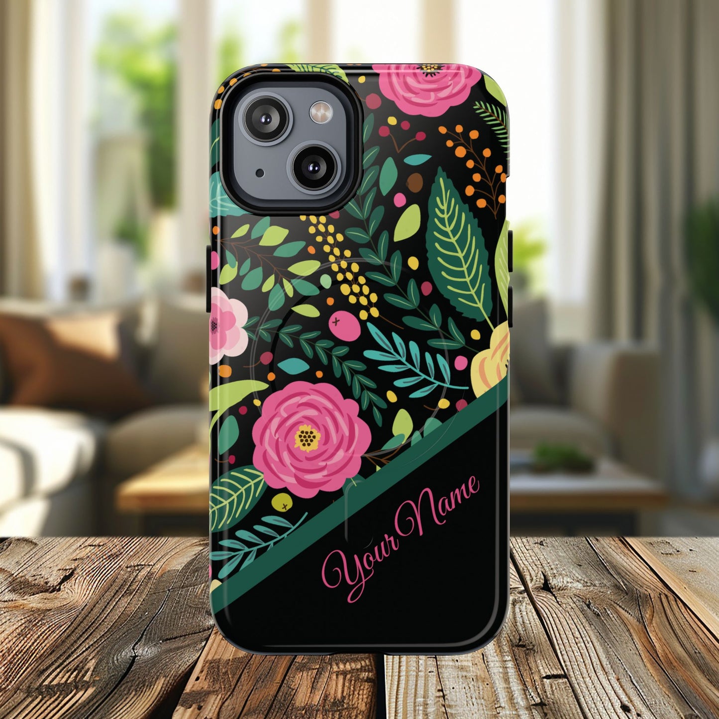 Personalized Floral Fantasy Tough Magnetic iPhone Cases- a Gift for Gardeners, Mother's Day, Birthday Gift, Anniversary Gift, Presents