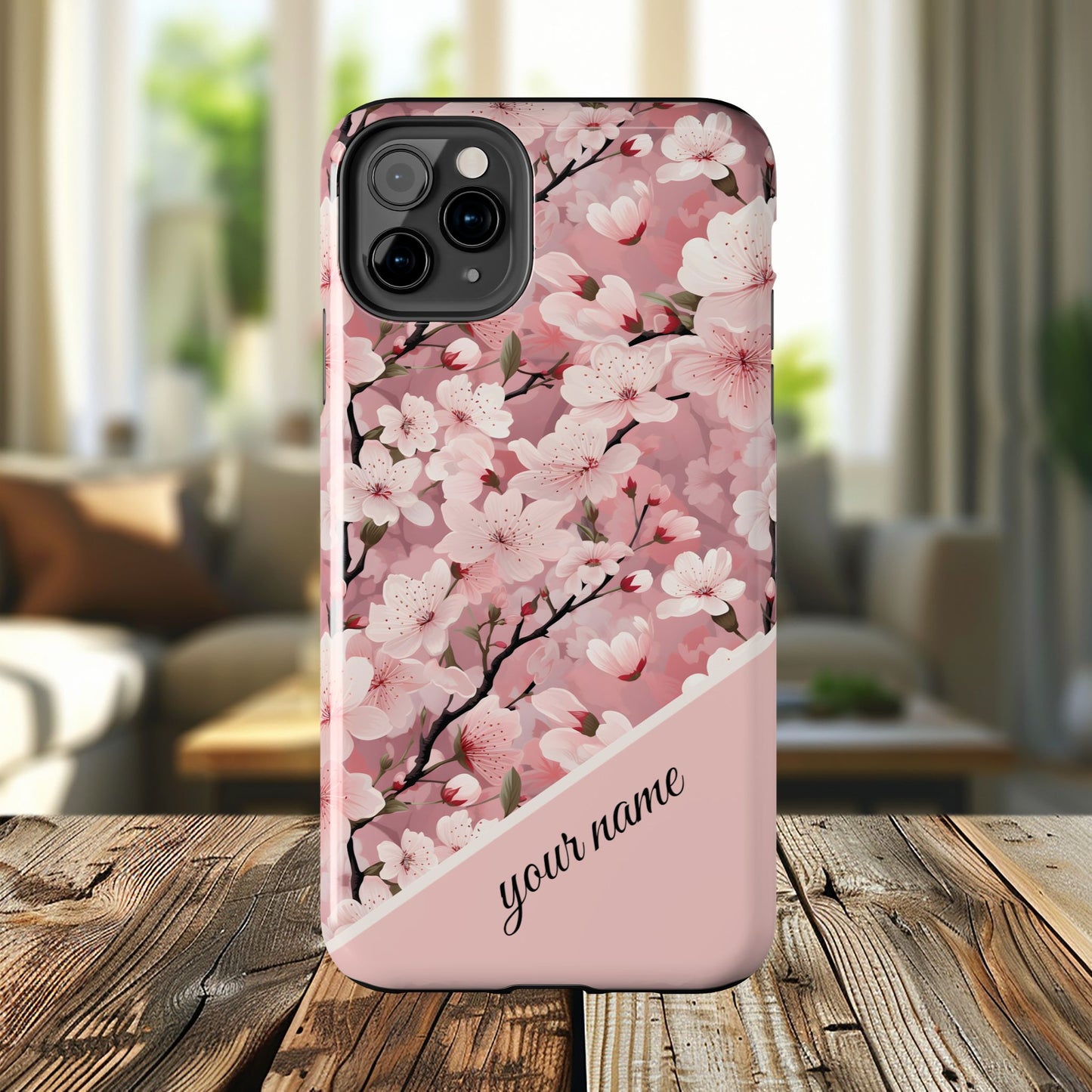 Personalized Cherry Blossom iPhone and Samsung Tough Phone Cases