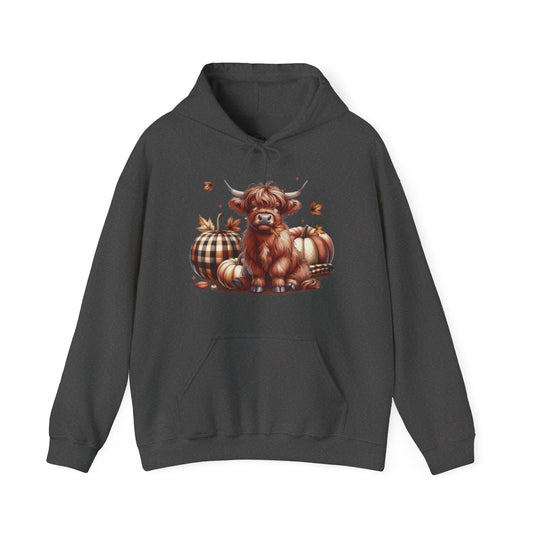 Autumn Highland Cow Charm Unisex Heavy Blend™ Hooded Sweatshirt