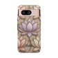 Personalized Lotus Floral Stained Glass Effect Tough Phone Case