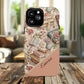 Persoonalized Vintage Book Lover's Tough Magnetic iPhone Case, Literary Gifts, Floral Design, Bookish Aesthetic, Unique Gift for Readers, Protective Case