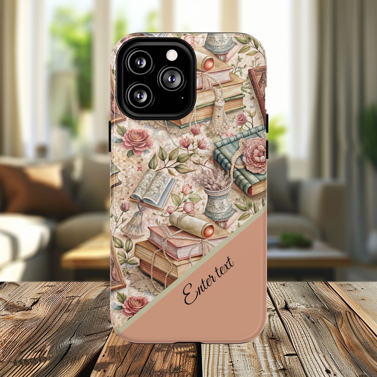 Persoonalized Vintage Book Lover's Tough Magnetic iPhone Case, Literary Gifts, Floral Design, Bookish Aesthetic, Unique Gift for Readers, Protective Case