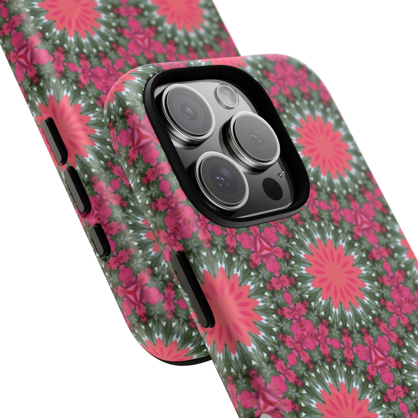Floral KaleidoBloom iPhone Case, Tough Magnetic Cases, Floral iPhone Cover, Stylish Tech Accessory, Durable Design, Vibrant Gift Idea