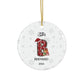 Personalized Initial Candy Cane ''B'' Ceramic Ornament- 4 shapes