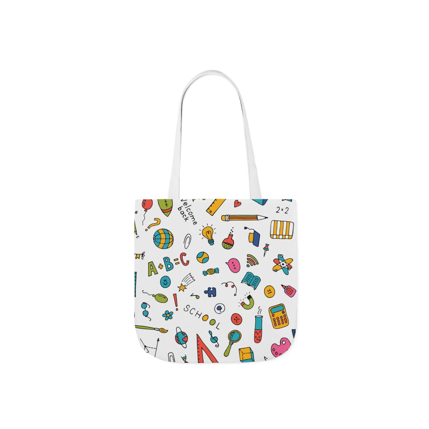 Personalized Classroom Couture Composition Book Inspired Canvas Tote Bag with Colorful Straps, Cute School Bag, Eco-Friendly Tote, Back to School Shopping Bag, Teacher Gift Idea