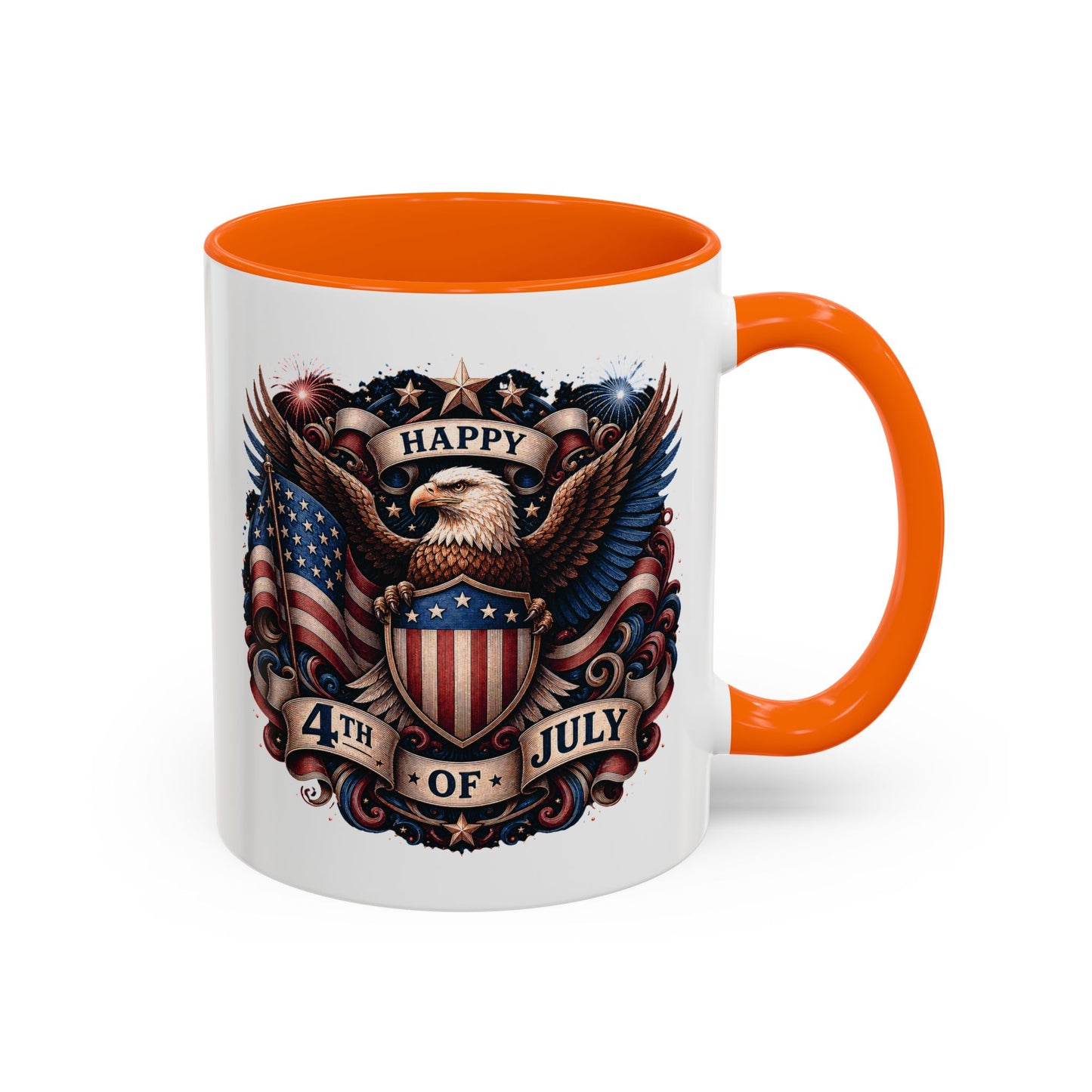 4th of July Eagle Coffee Mug — Patriotic American Flag Accent Mug (11/15oz)