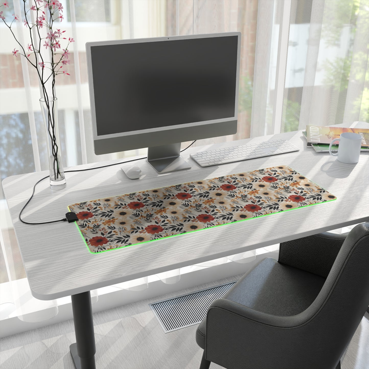 Boho Chic Floral LED Gaming Mouse Pad