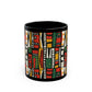 Tribal Harmony Black Mug - Unique Art Design for Home & Gifts