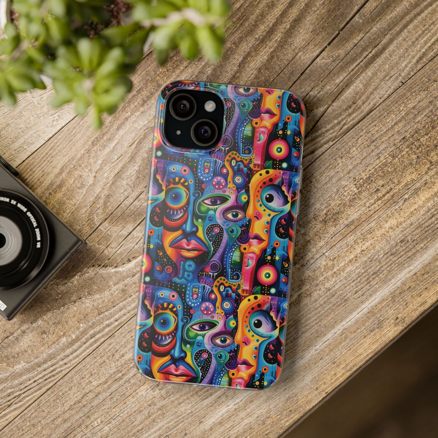 Psychedelic Visions Flexi iPhone and Samsung Case - Colorful Abstract Design.