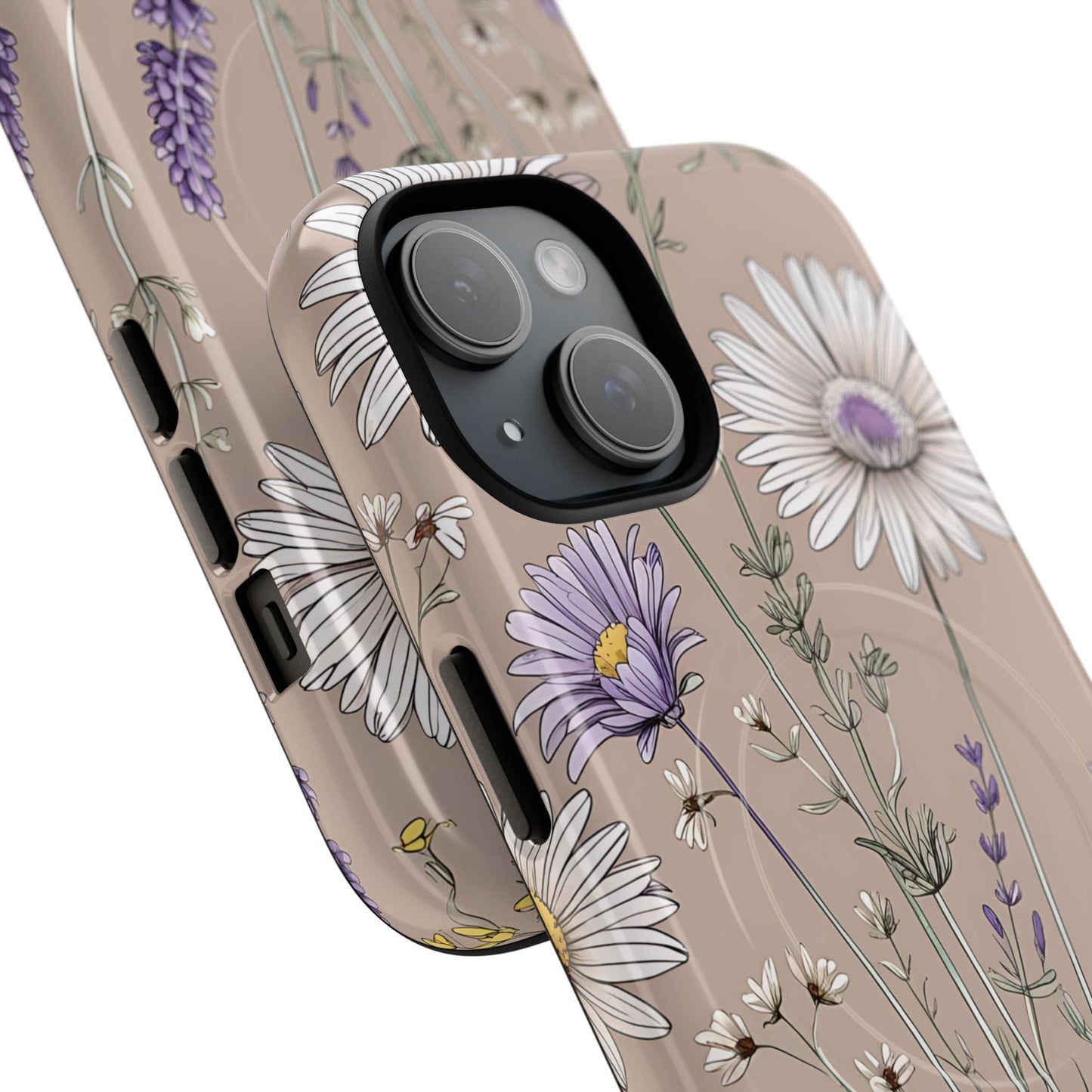 Lavender Floral Tough Magnetic Phone Case | Durable Protective Cover, Flower Design, Gifts for Her, Phone Accessories, Nature Lover
