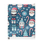 Wrapping Papers - Blue Santa Claus Holiday Collection - Matte or Glossy Finish - 90gsm Paper