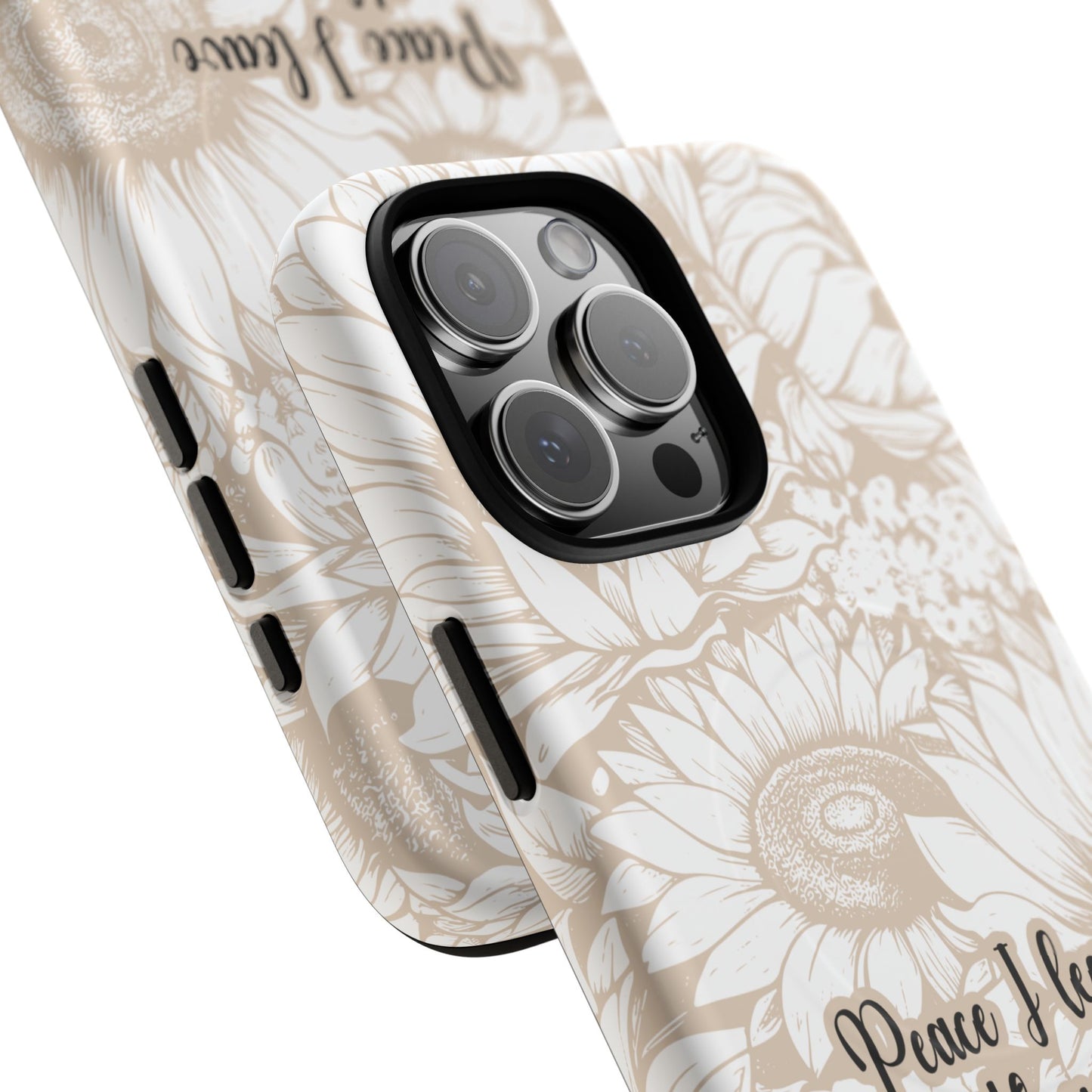 Peace I Leave with You John 14:27,Tough iPhone Magnetic MagSafe® Case Scripture, Sunflower Bible Verse,  iPhone® 13,  14, iPhone 15, iPhone 16, 17, Pro, Pro Max, Plus Cases.