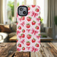 Strawberry Blush Coquette Magnetic Tough iPhone Cases - Funky Fruit Cases, Floral iPhone Cover, Trendy Gifts, iPhone Accessories, Strawberry Lover