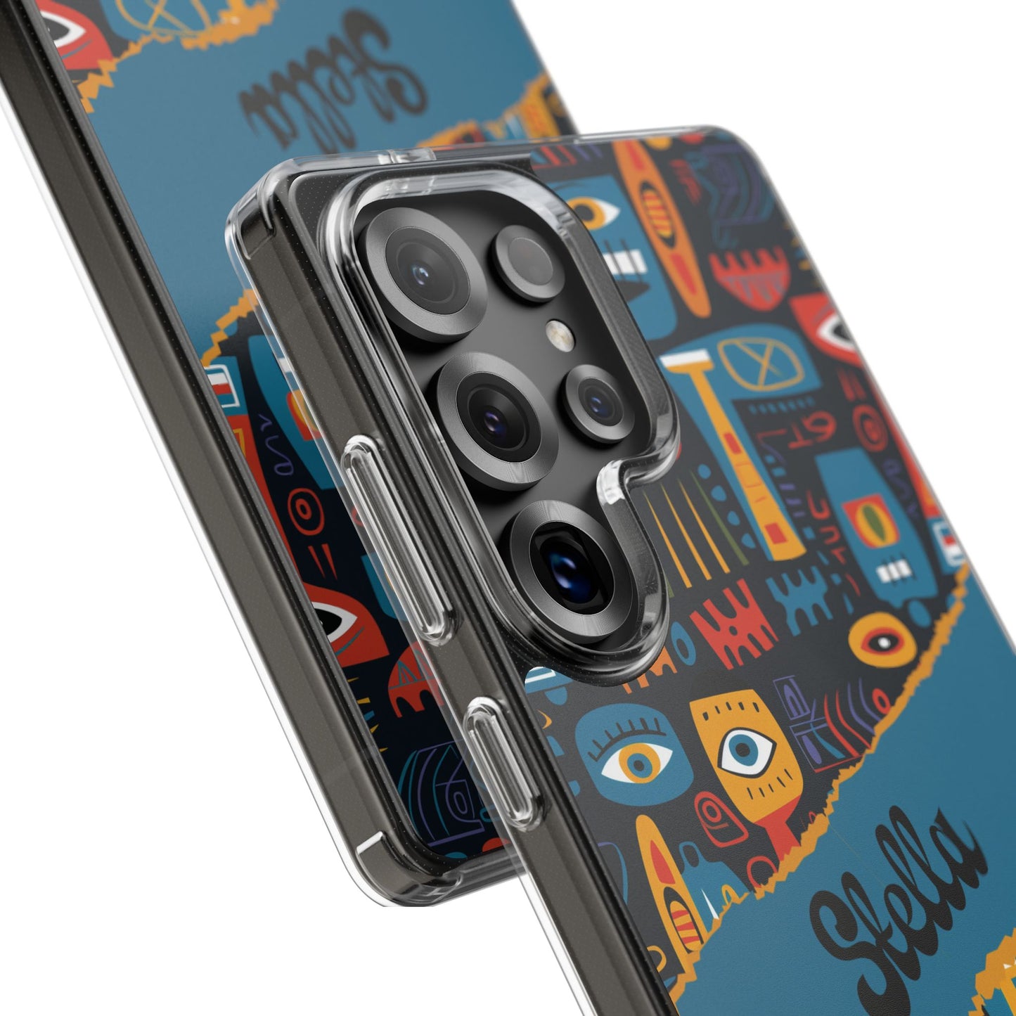 Phone Case — Colorful Abstract Faces Clear Impact-Resistant Case