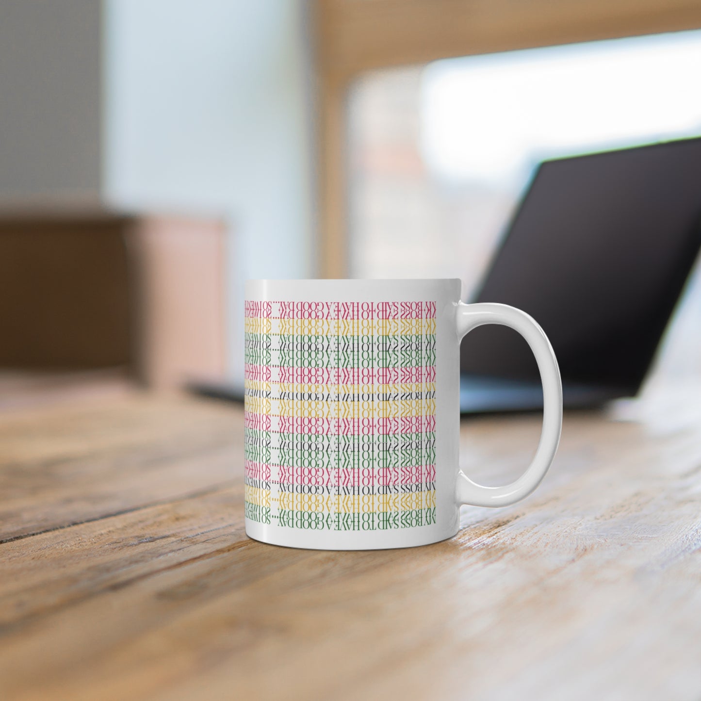 Funny Hidden Message Mug - “My Boss said to have a good day… so I went home.”- Viral Optical Illusion Mug - Secret Sarcastic Work Message - Dishwasher Safe, Unique Gifts for Coffee Lovers, Home & Office Decor, Holiday Present.