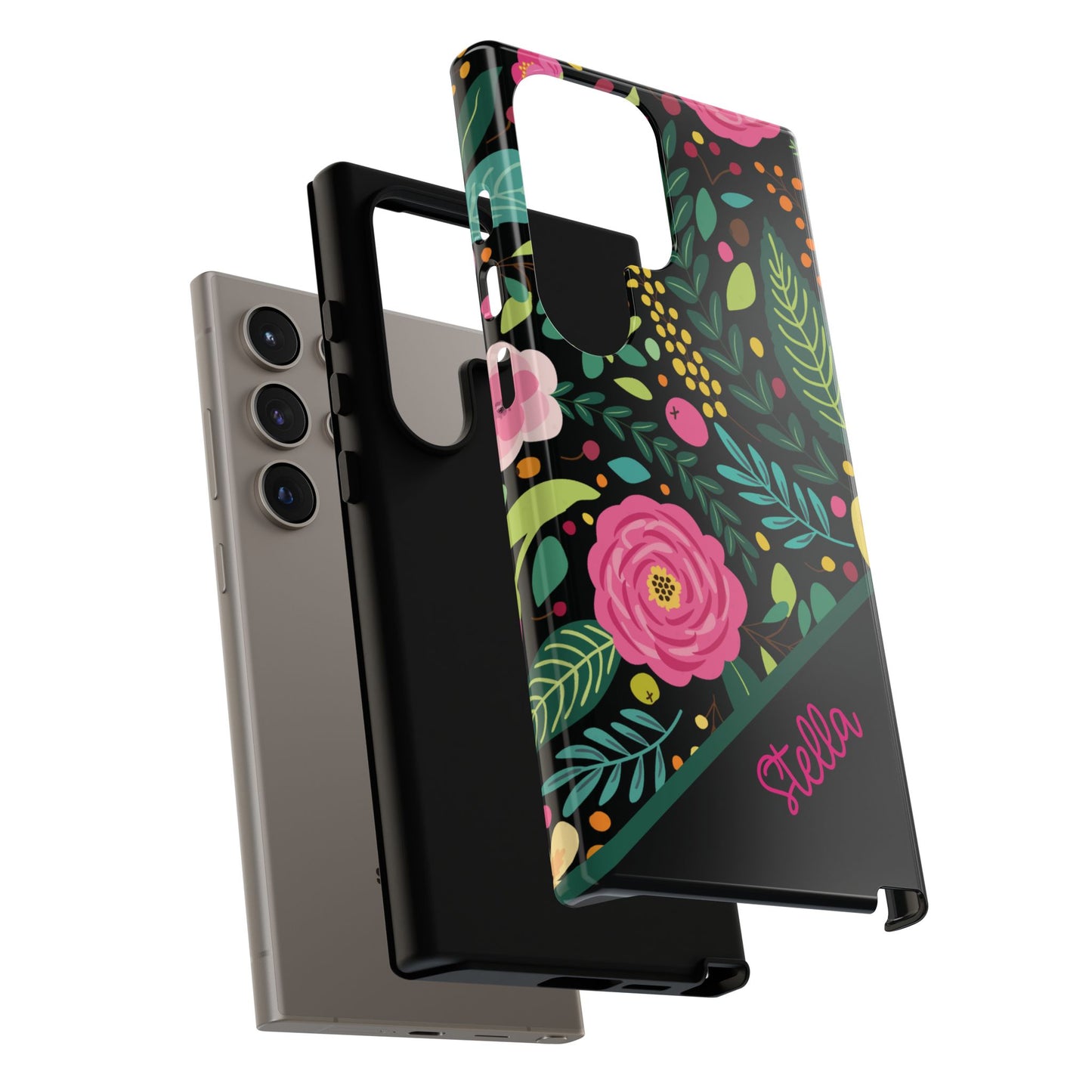 Personalized Floral Fantasy Samsung and Google Pixal Phone Case – Personalized Tough Cases with Colorful Garden Design