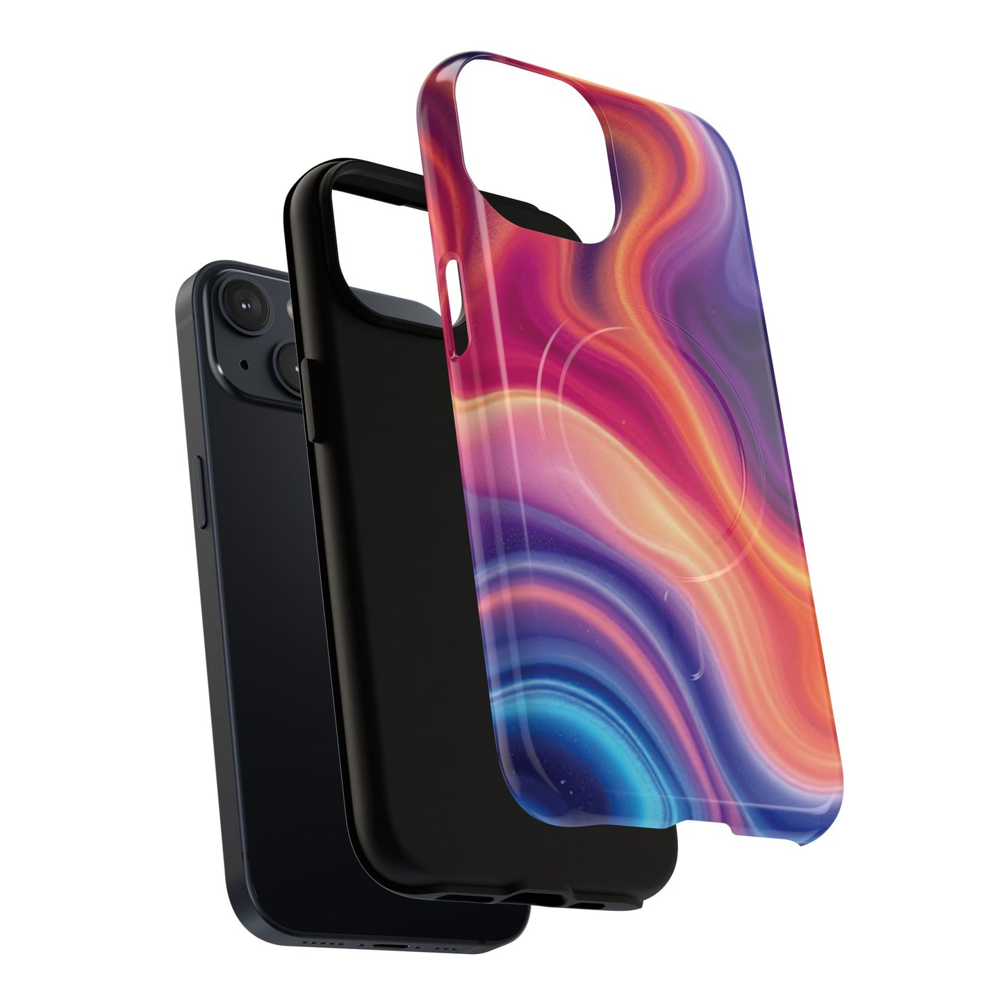 Cosmic Lava Flow Colorful Abstract iPhone Case , Tough Magnetic Protection, Stylish Accessories, Gift for Tech iPhone Lovers, Vibrant Mobile Covers