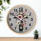 Floral Cross Wall Clock - Elegant Decor for Faith & Home