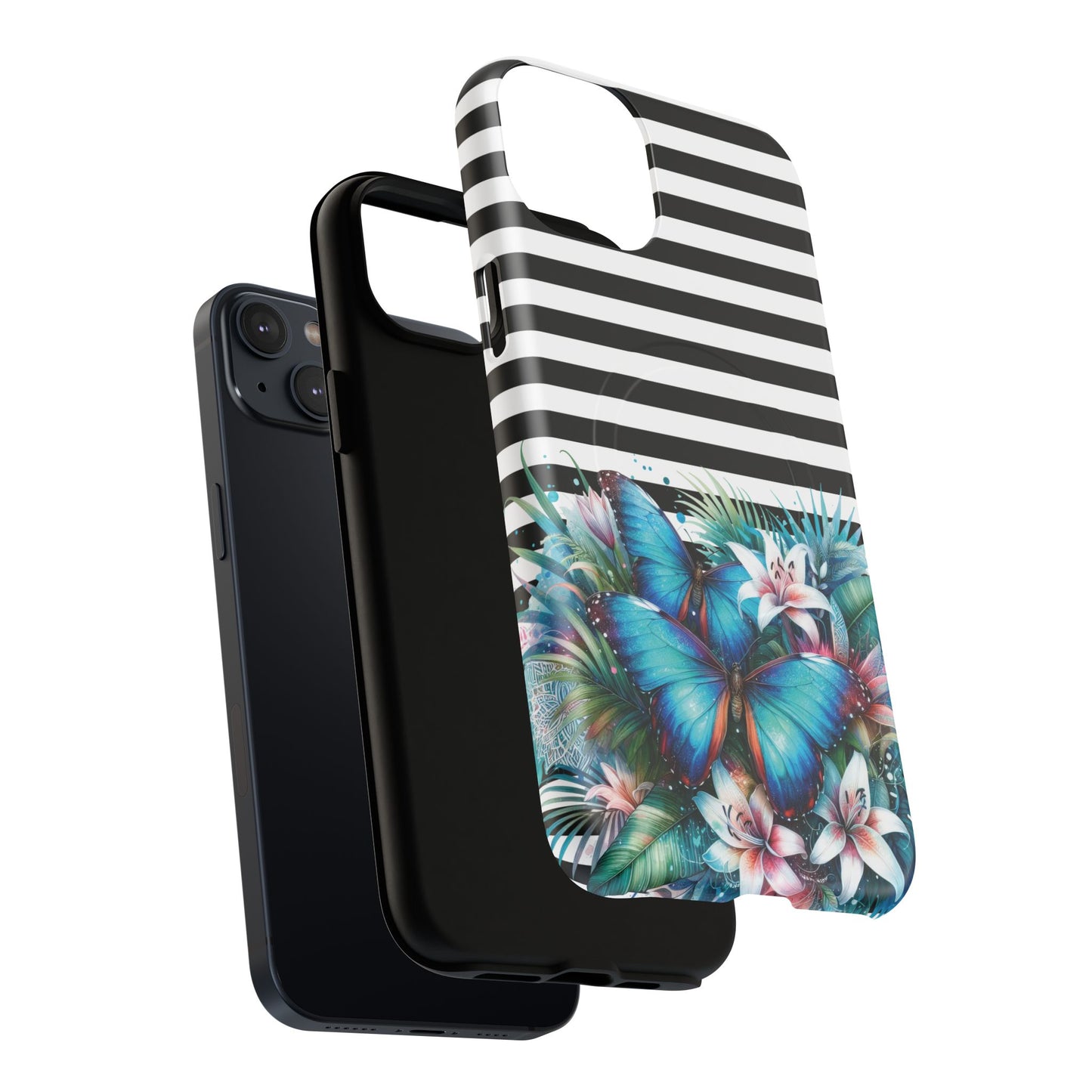 Wings of Wonder Tough iPhone Magnetic Case, Stylish Protection, Durable iPhone Cover, Butterfly Design Gift, Floral Case,Trendy Tech Accessory.