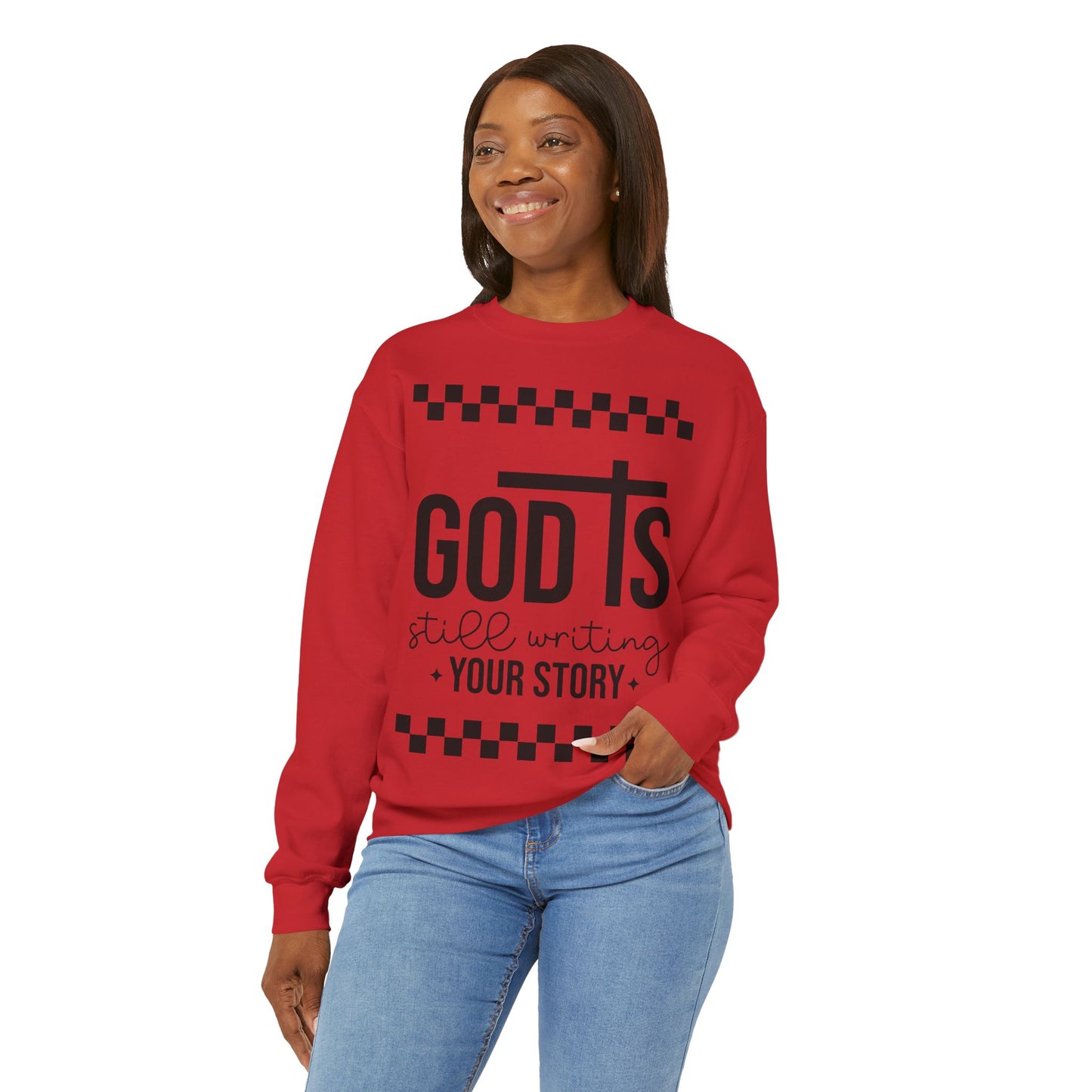 God is Still Writing My Story Sweatshirt: Unisex Heavy Blend Crewneck