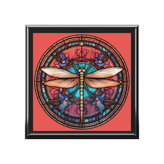 Dragonfly Stained Glass Jewelry Box — Decorative Trinket Keepsake for Her