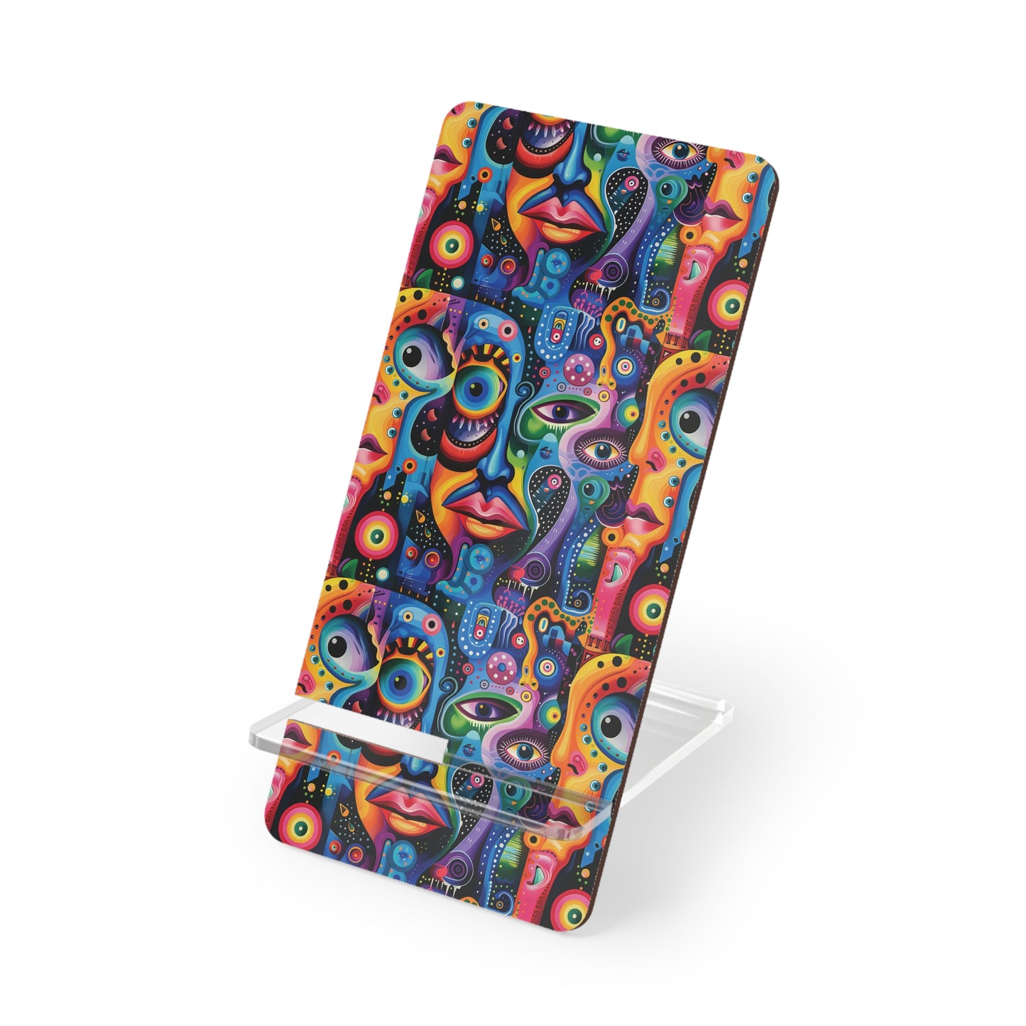 Psychedelic Visions Colorful Abstract Phone Stand - Unique Mobile Display Holder