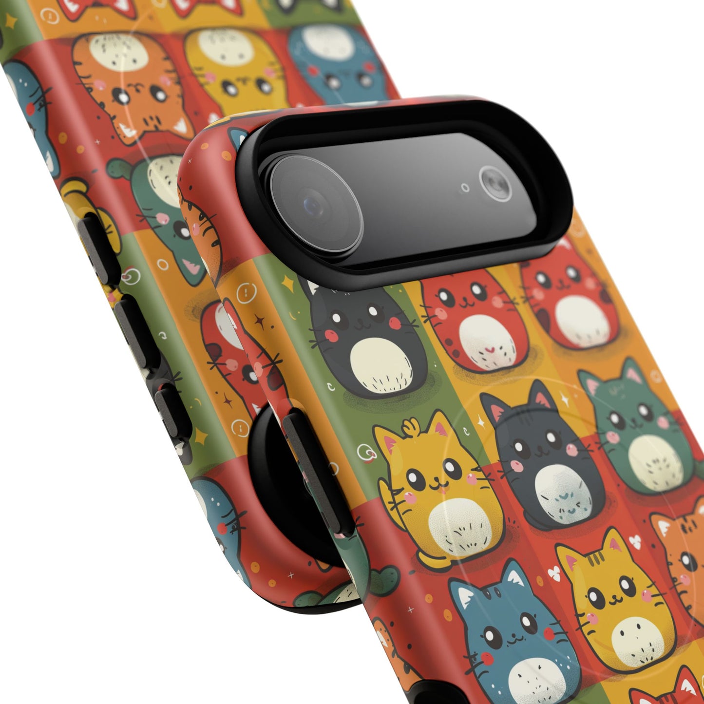 Cute Kawaii Cat iPhone Case, Tough Magnetic iPhone Case, Animal Lover Gift, Kawaii iPhone Cover, Fun Cat Design