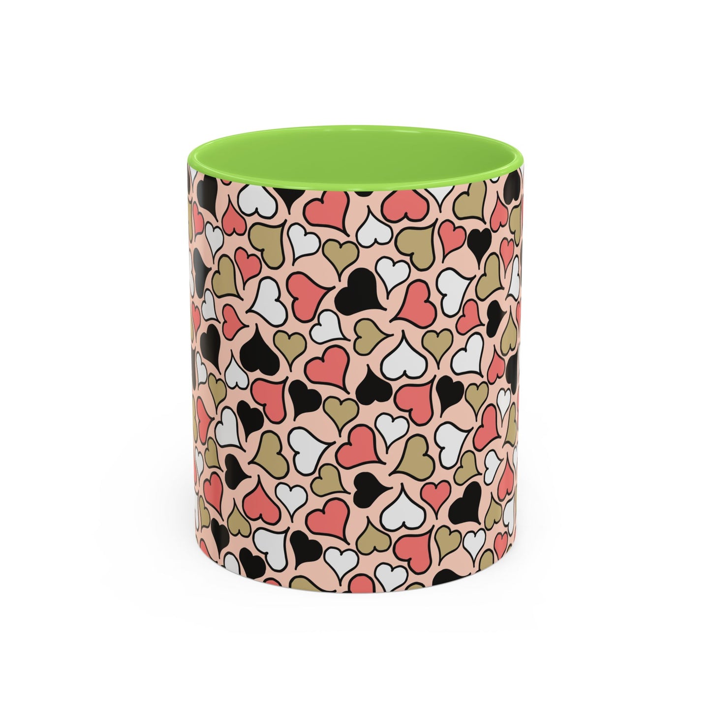 Heart Patterned Coffee Mug - Colorful Love Design, Perfect for Gifts & Celebrations