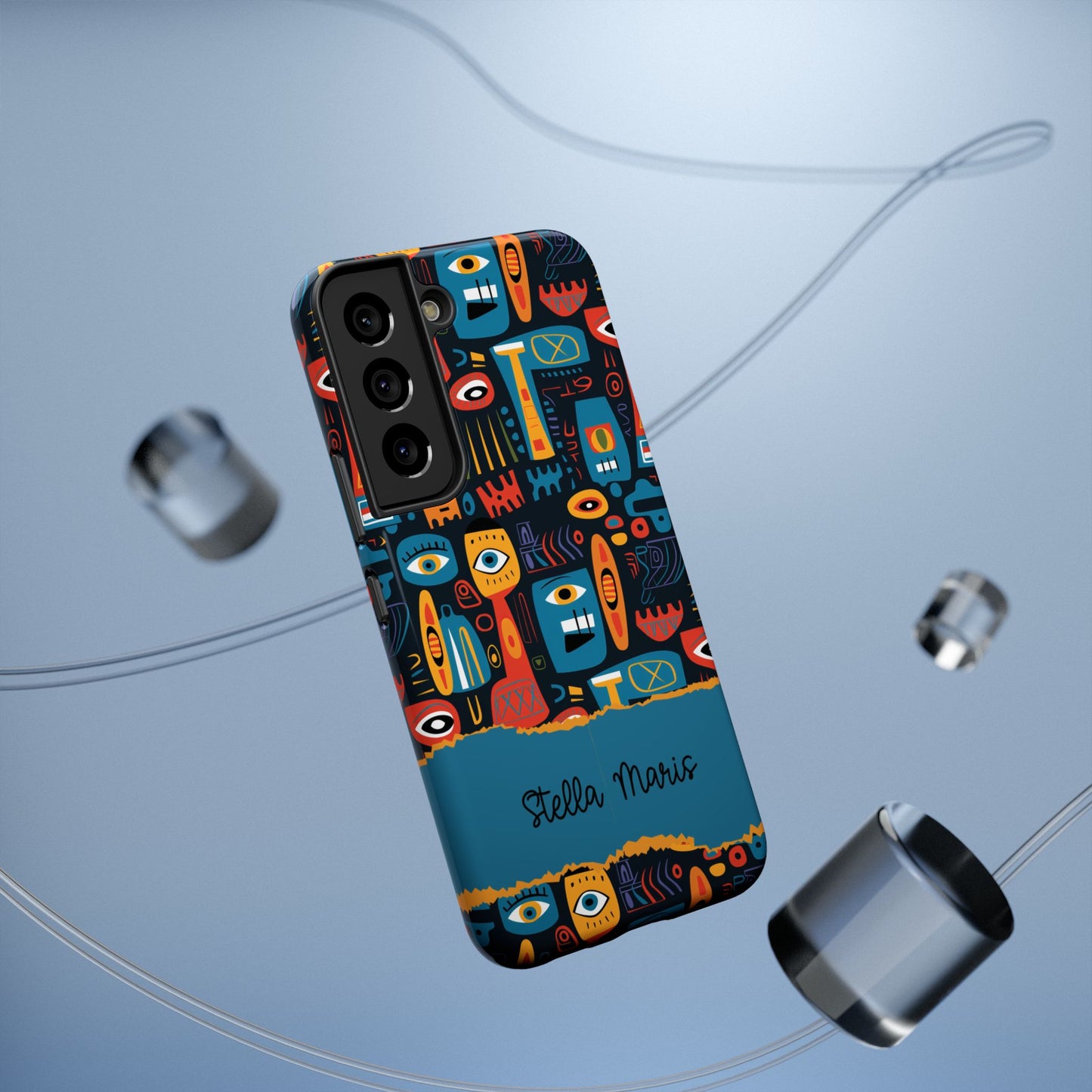 Personalized Colorful Abstract Faces Clear Impact-Resistant Case