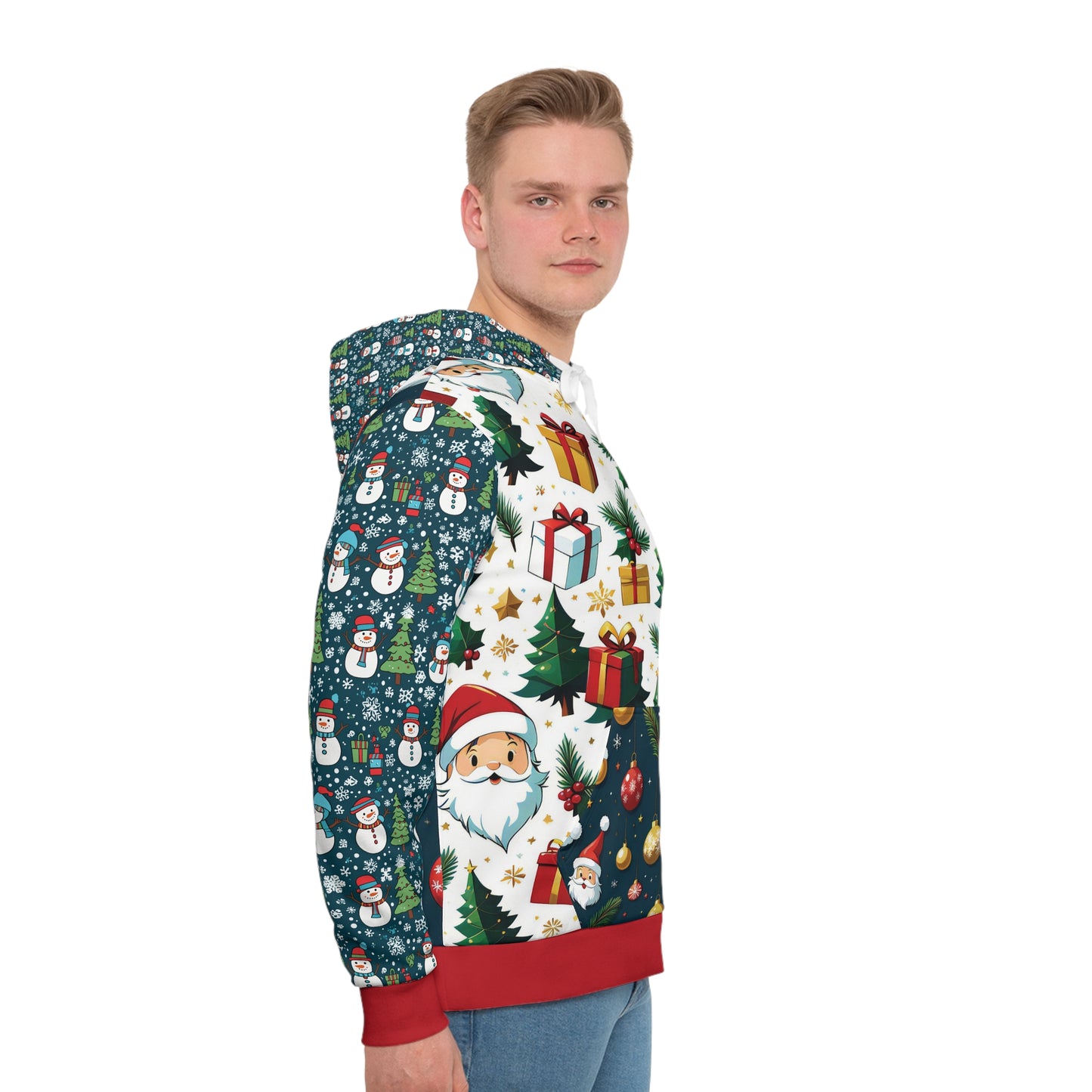 That Ugly Christmas Men's Hoodie with All-Over Print Design - Silky Smooth Polyester Fabric