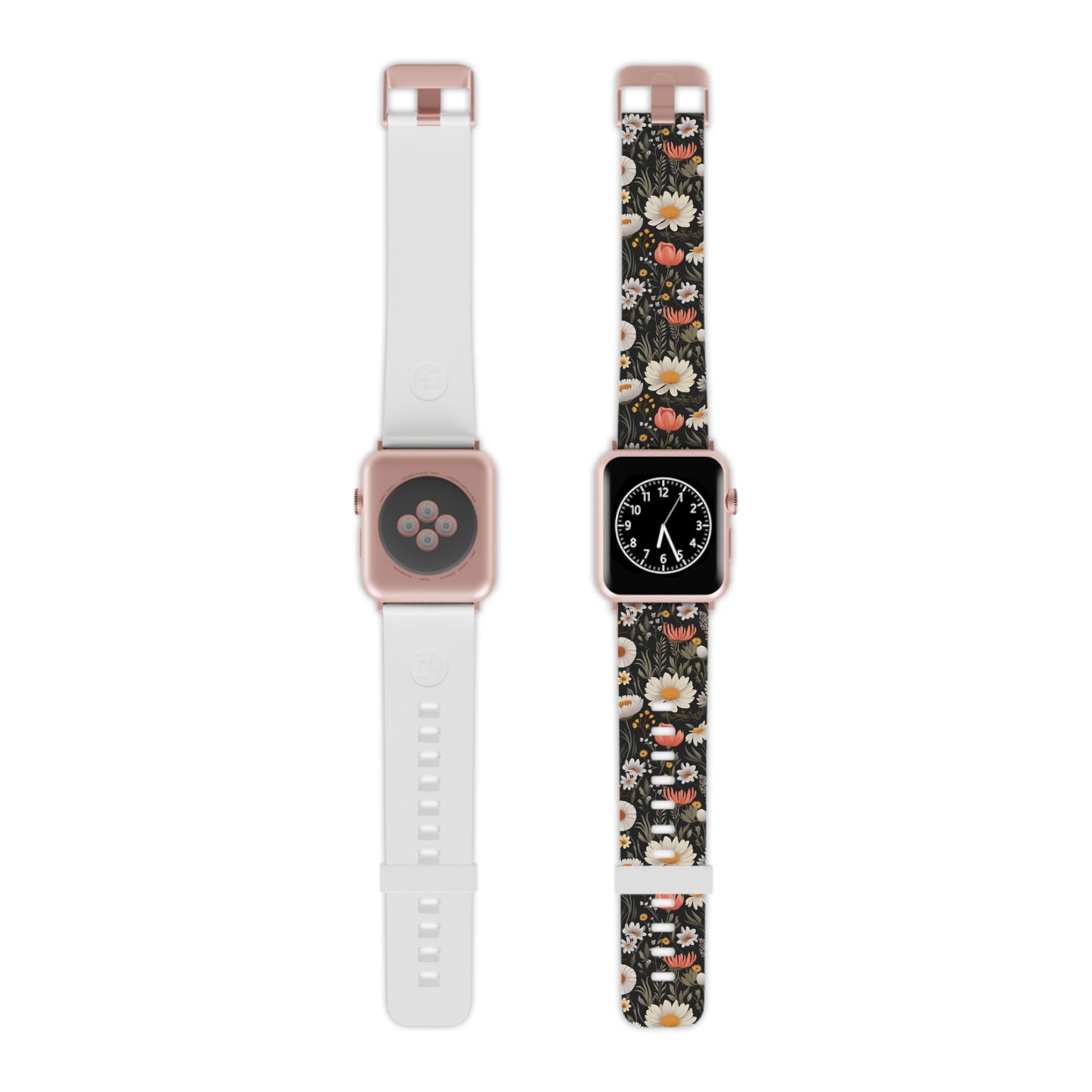 Blossom Elegance: Noir Garden Floral Pattern Apple Watch Band - Stylish & Comfortable
