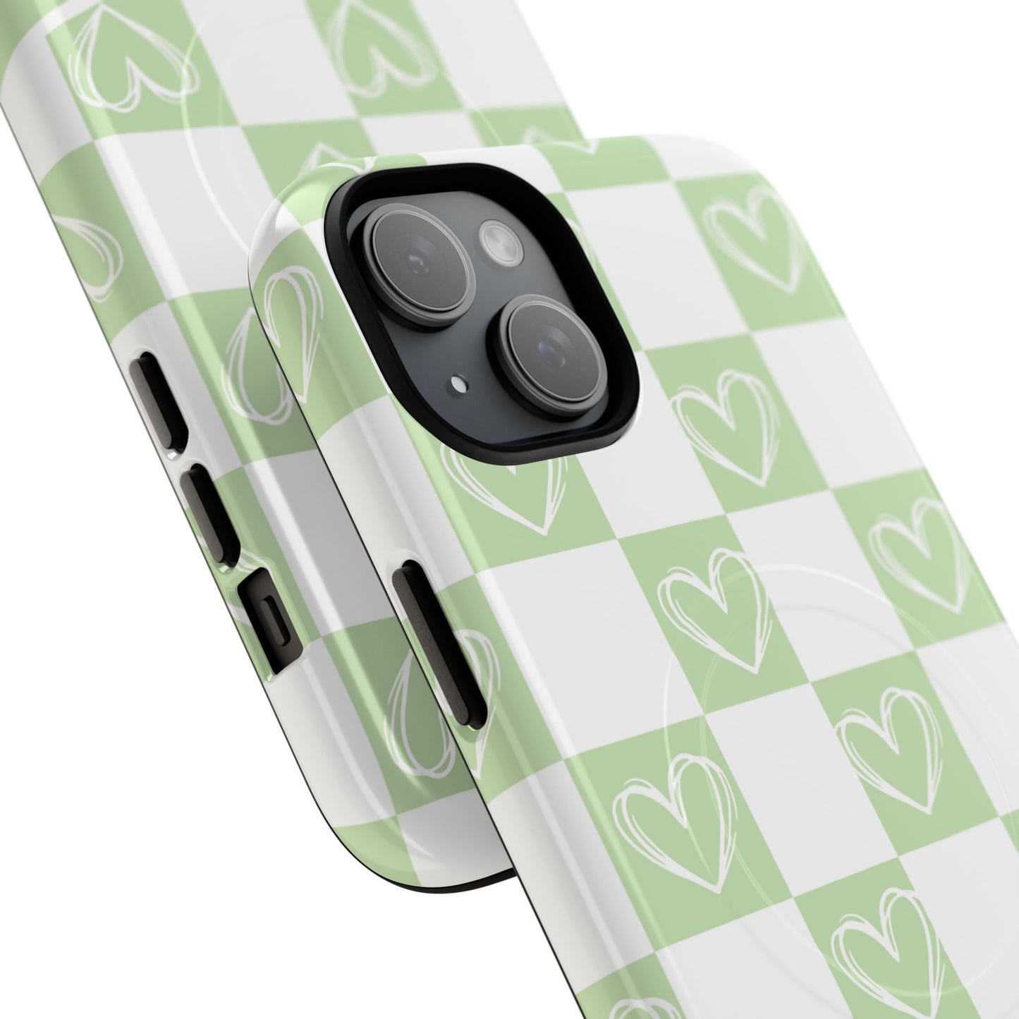 Personalized Chic Heart Pattern iPhone Case | Tough Magnetic Cases, Stylish iPhone Protection, Gift for Her, Trendy Accessories, Everyday Use
