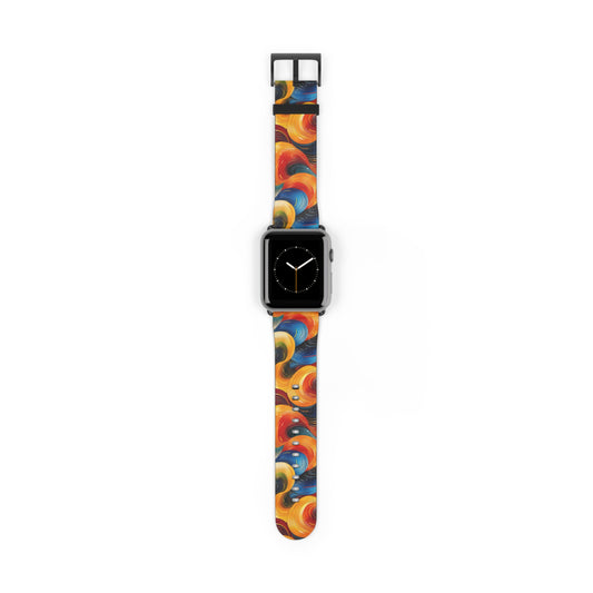Cosmic Swirl Vibrant Art Watch Band - Colorful Abstract Design for Apple Watch.