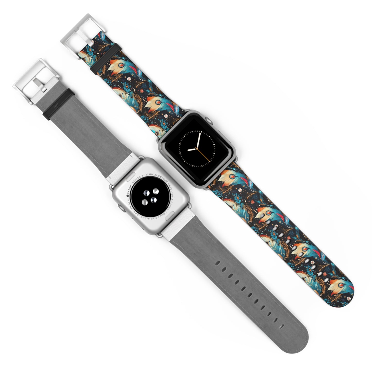 Ethereal Feathers Colorful Design Watch Band - Perfect Gift for Art Lovers,