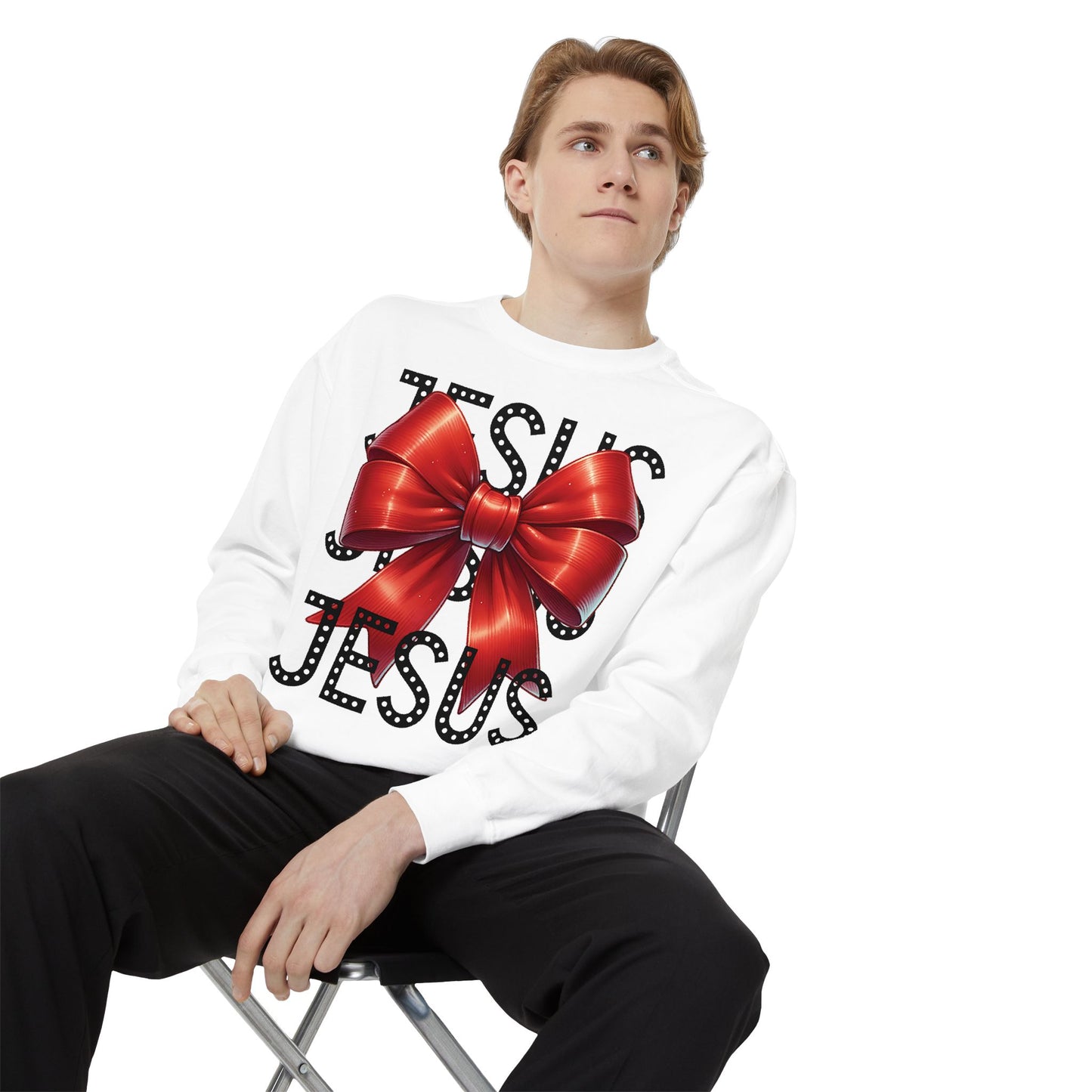 JESUS Charm Unisex Garment-Dyed Sweatshirt