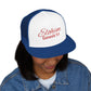 Red 'ELOHIM, GENESIS 1:1'  Embroidered 5 Panel Trucker Cap | Casual Style Hat, Adjustable, Unisex, Perfect Gift for Outdoors, Festivals, Daily Wear