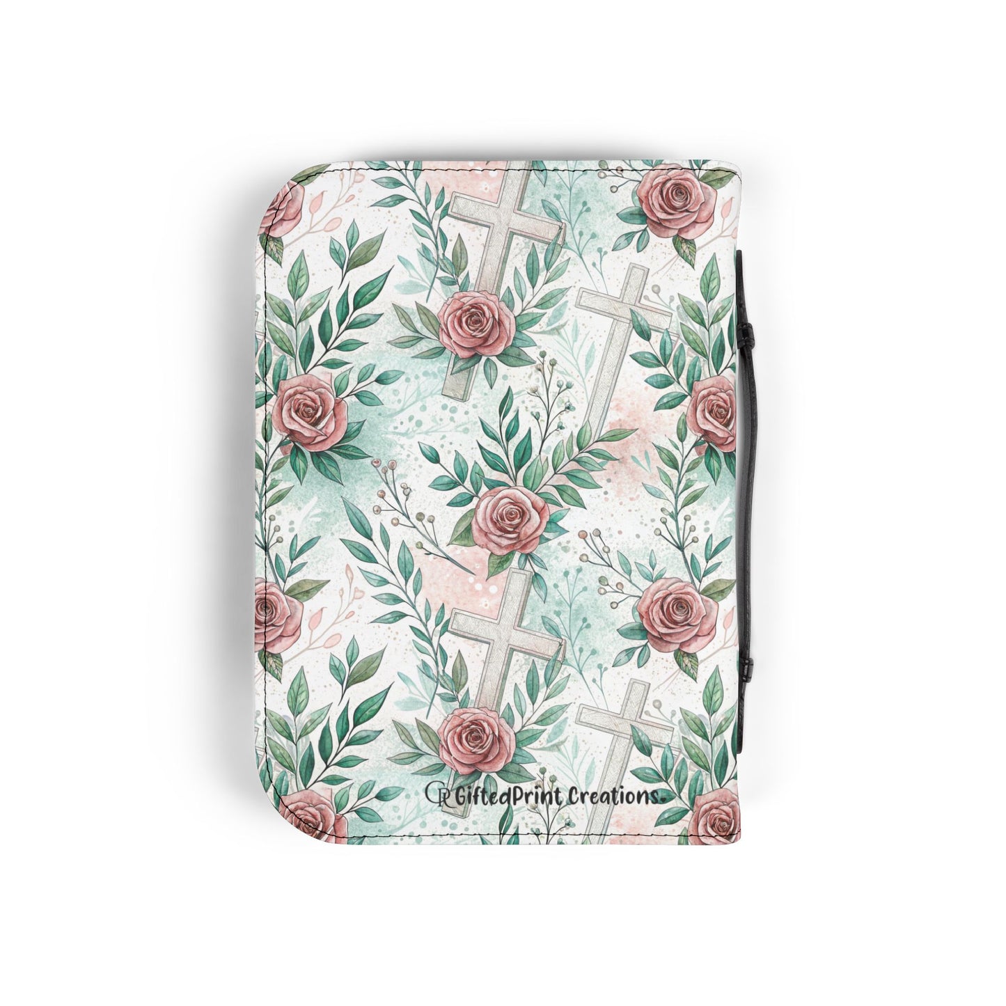 Floral Cross Bible Cover - Personalized Christian Journal Sleeve| Baptism | Christening | Anniversary | Birthday Gifts.
