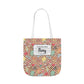 Personalized Brown Doodle Daydream Composition Book Inspired Canvas Tote Bag with Colorful Straps, Cute School Bag, Eco-Friendly Tote, Back to School Shopping Bag, Teacher Gift Idea