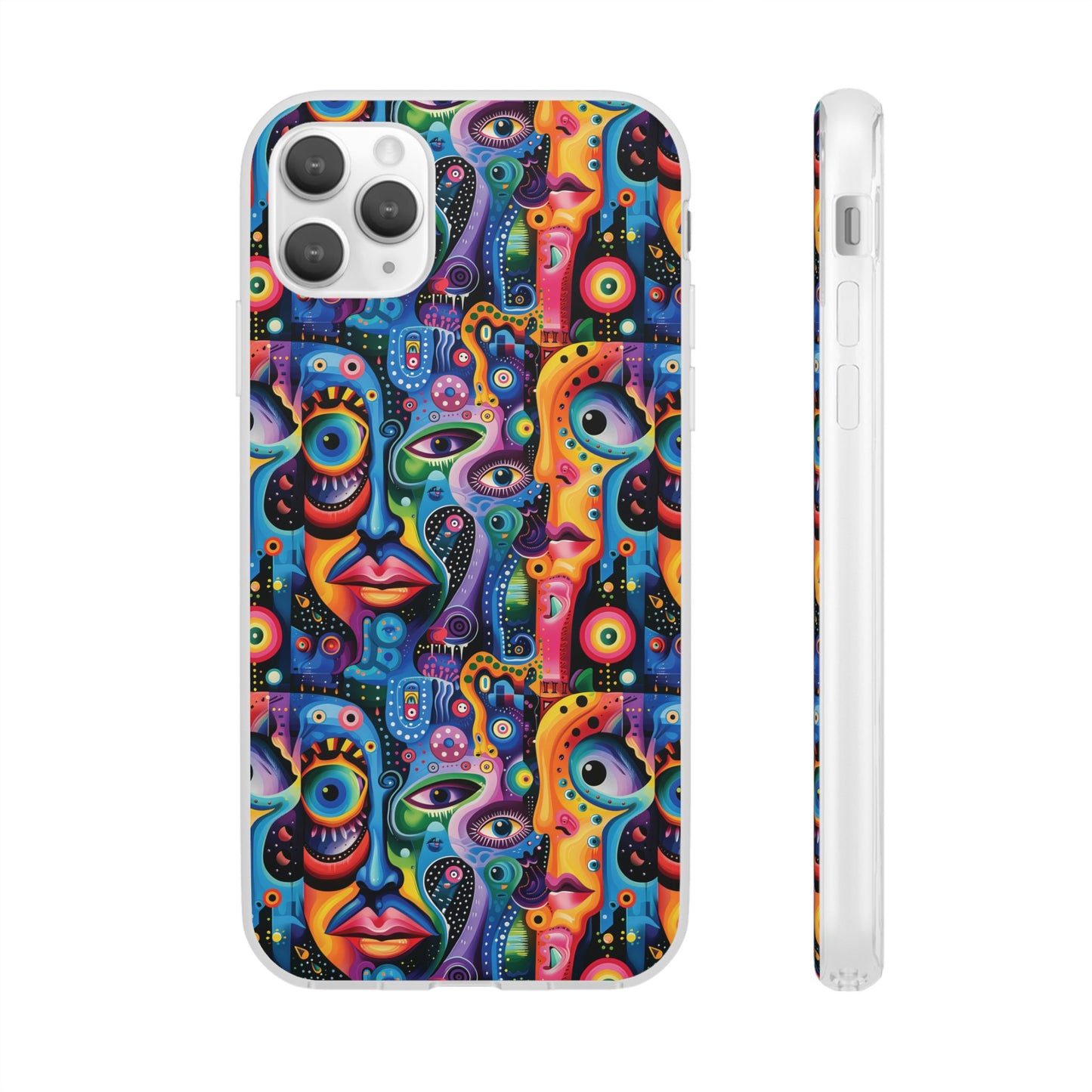 Psychedelic Visions Flexi iPhone and Samsung Case - Colorful Abstract Design.