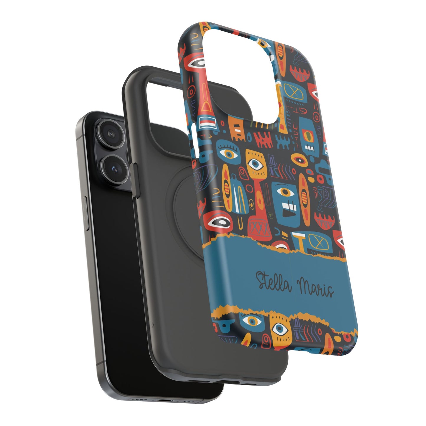 Personalized Colorful Abstract Faces Clear Impact-Resistant Case