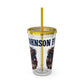 Patriotic Eagle 16oz Tumbler with Straw — "Happy 4th of July" USA Design