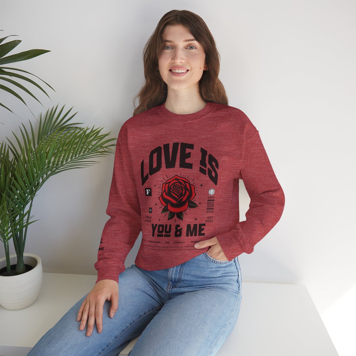 You and Me Unisex Heavy Gildan Blend™ Crewneck Sweatshirt.