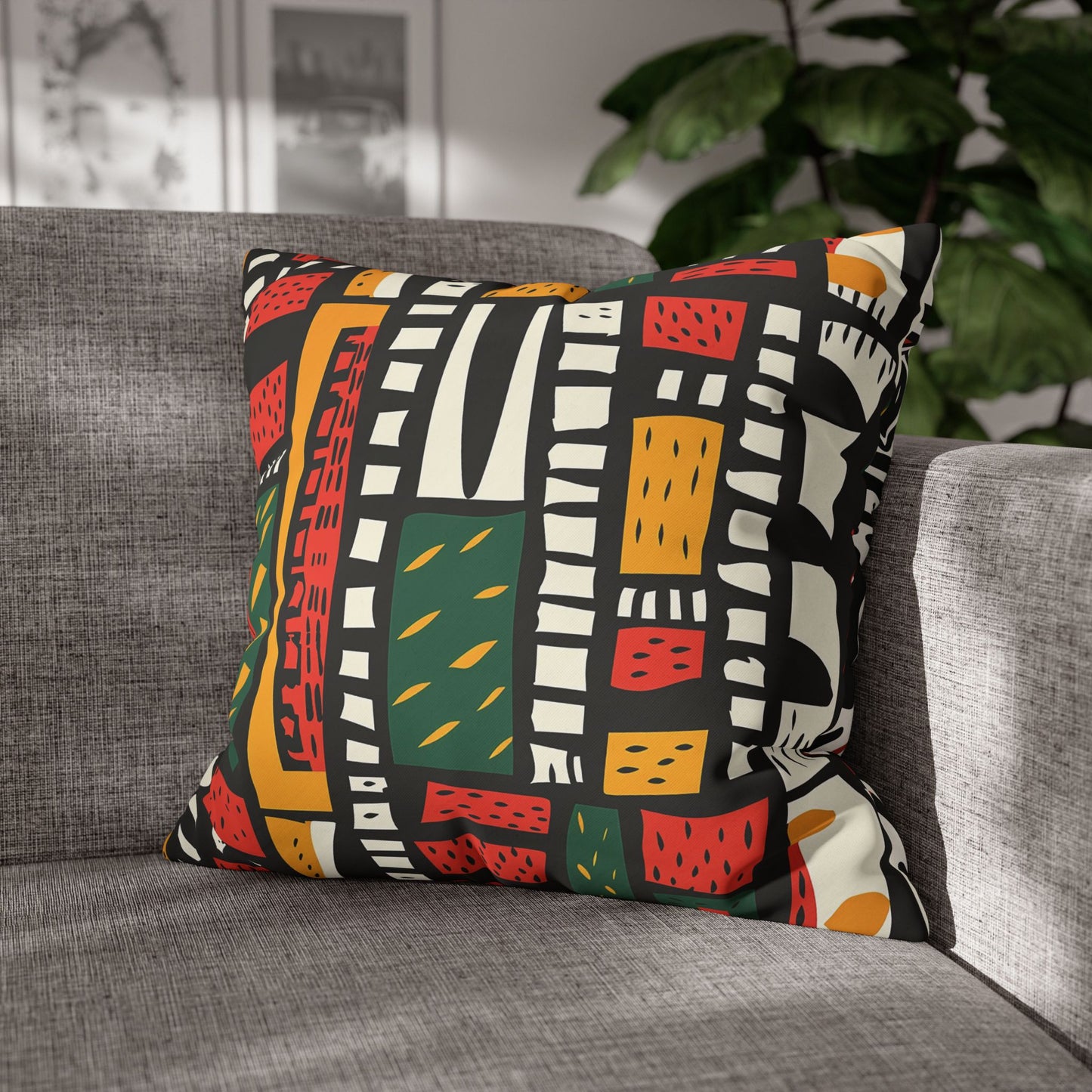 Tribal Harmony Square Poly Canvas Pillowcase