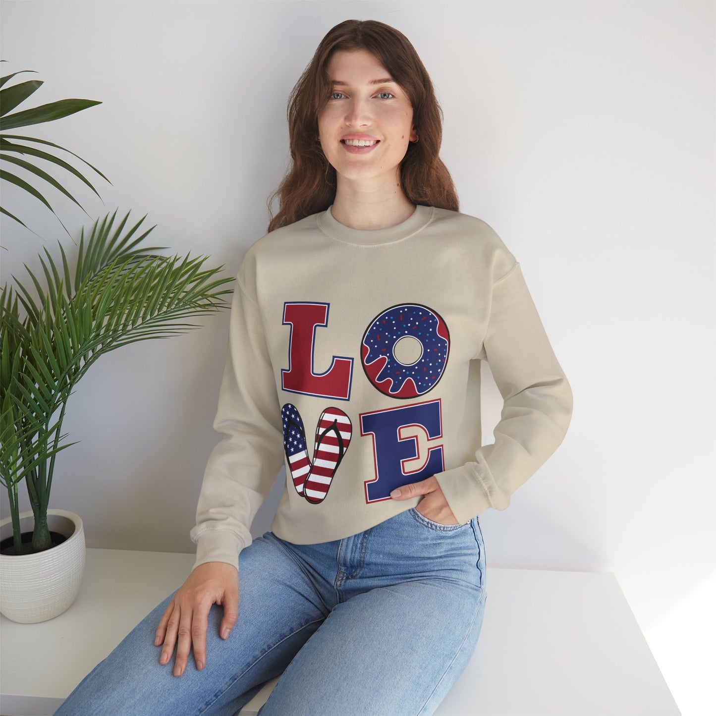 Patriotic LOVE Unisex Heavy Blend™ Crewneck Sweatshirt