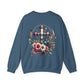 Faith and Floral Cross Unisex Heavy Gildan Blend™ Crewneck Sweatshirt.