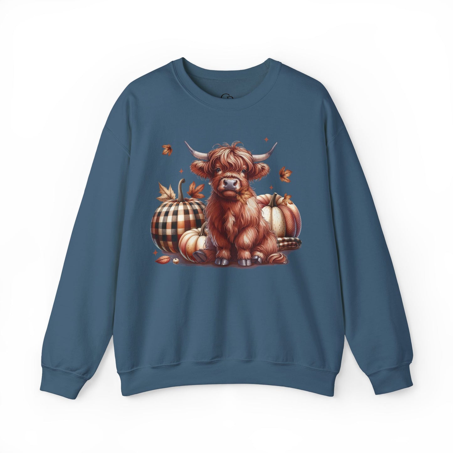 Autumn Highland Cow Charm Unisex Heavy Blend™ Crewneck Sweatshirt