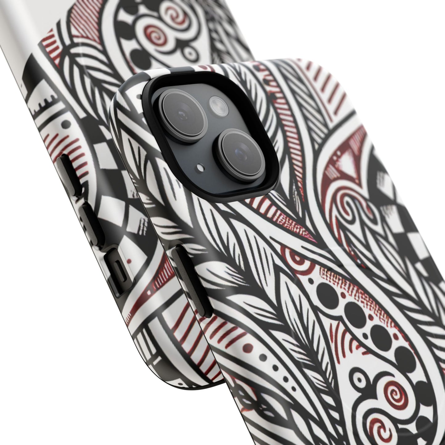 InkWhirl Fusion Stylish Tough Magnetic iPhone Case,  Unique Design, Gift for Him/Her, Trendy Accessory, Artist Collaboration, Durable Protection,Magsafe iPhone case