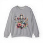 Faith and Floral Cross Unisex Heavy Gildan Blend™ Crewneck Sweatshirt.