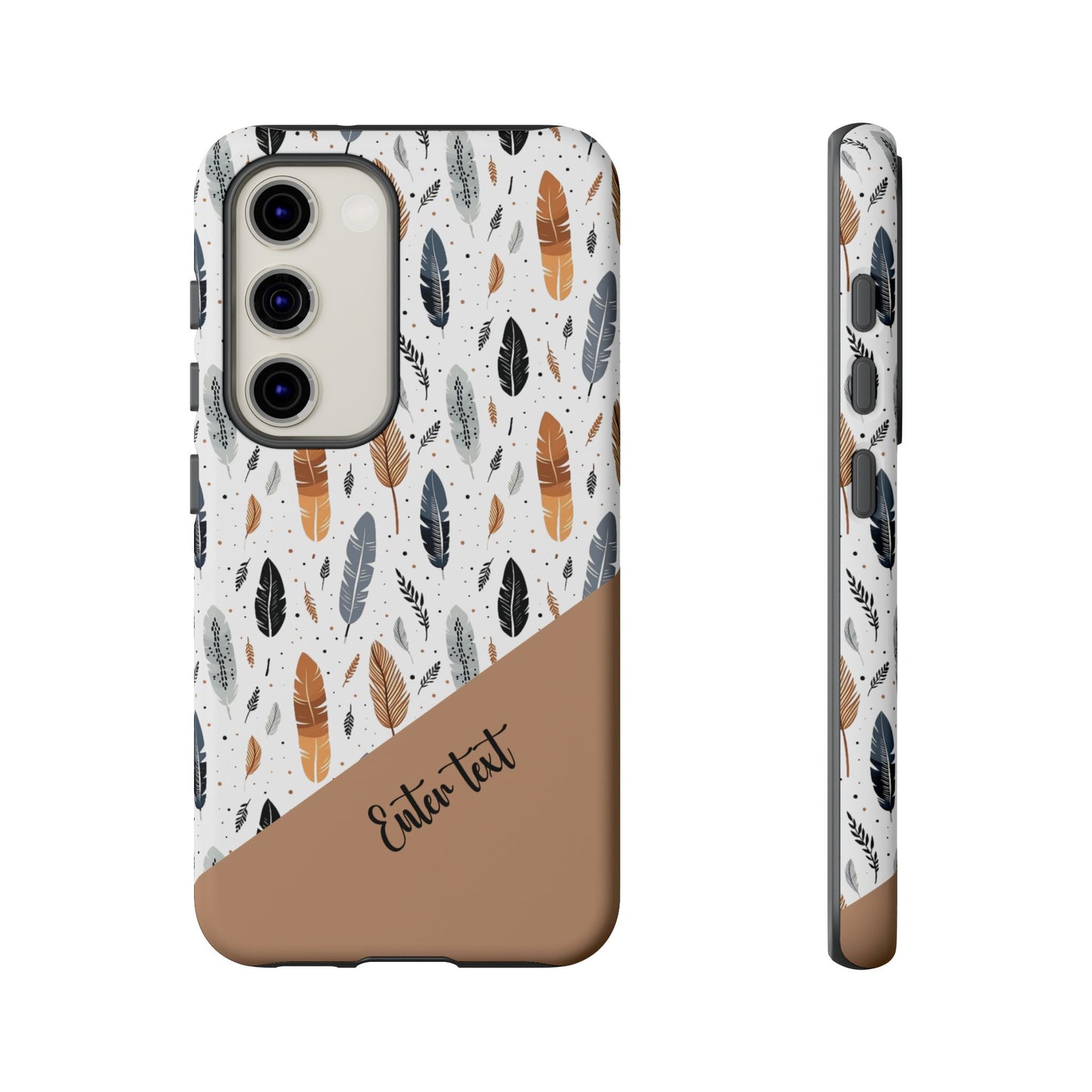 Personalized Whispering Feathers Tough Case — Dark Feather Protective Phone Case for Samsung & Google